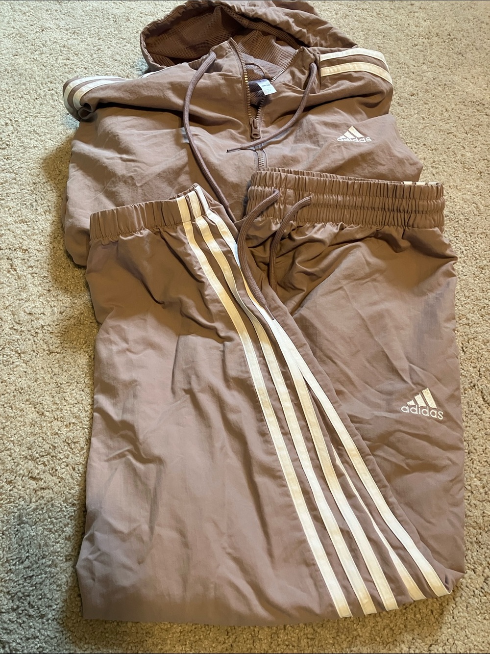 Adidas Jumpsuit Hoodie Zipper Up & Jogger Pants Light Purple